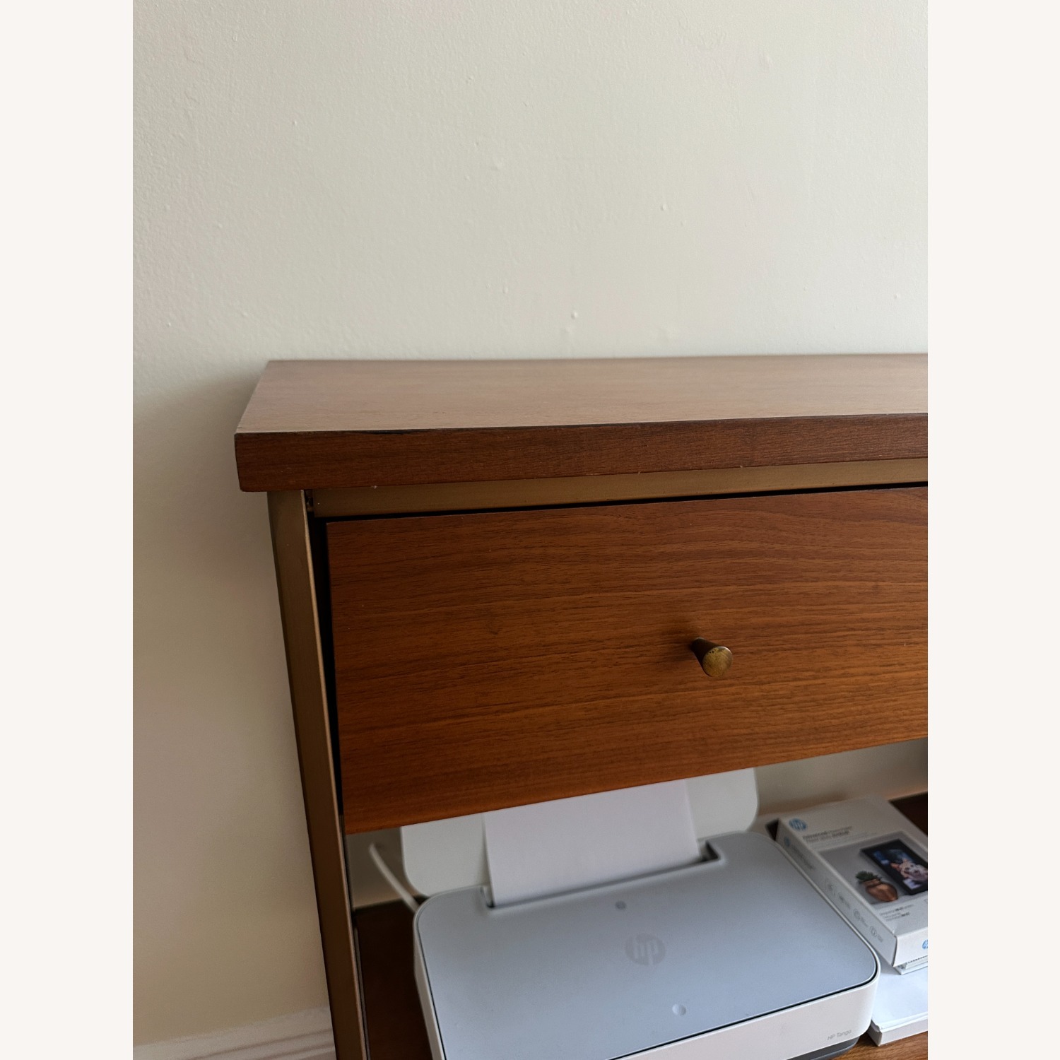 West Elm Nook Mid-Century Walnut & Brass Console - image-6