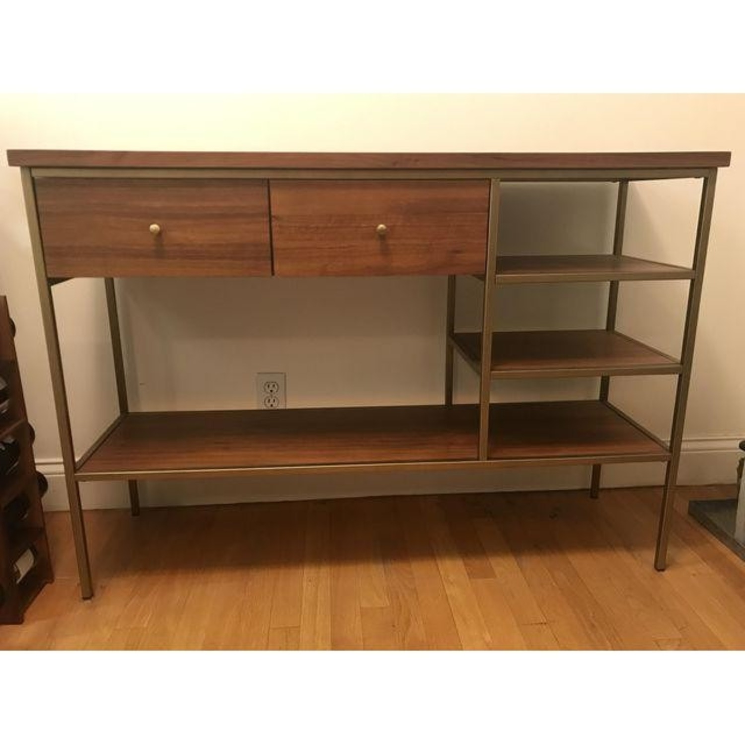 West Elm Nook Mid-Century Walnut & Brass Console - image-2
