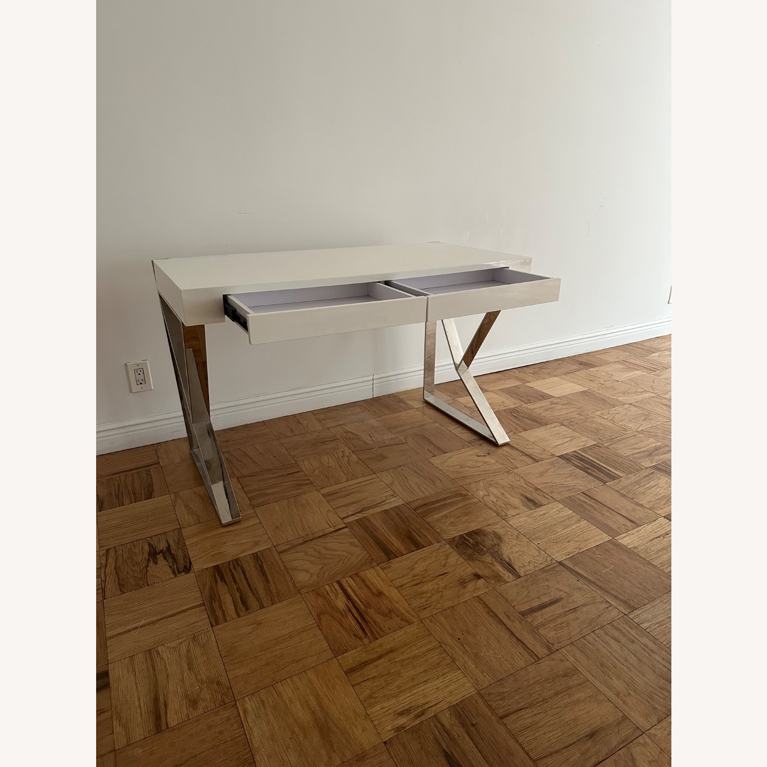 Modani Jonathan Desk White Wood Desk - image-3