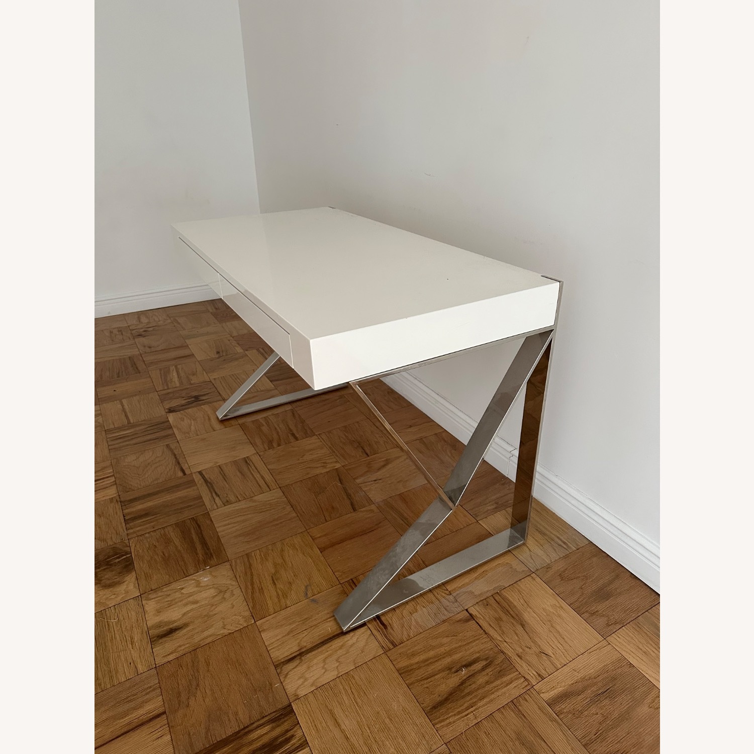 Modani Jonathan Desk White Wood Desk - image-5