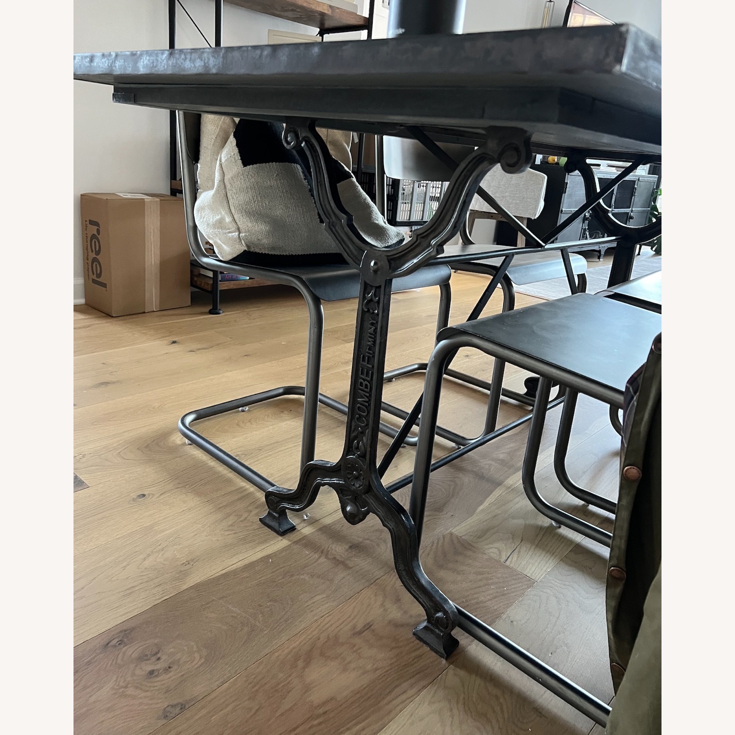 Restoration Hardware Factory Zinc & Cast Iron Dining Table - image-3