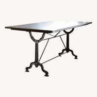 Restoration Hardware Factory Zinc & Cast Iron Dining Table
