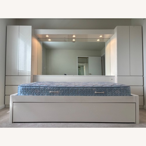 Used White Ashwood Gloss Twin Bed with Trundle for sale on AptDeco