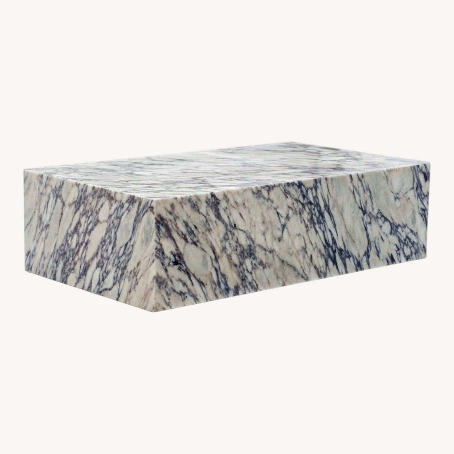 Big Plinth Marble Coffee Table Calacatta Viola - image-0