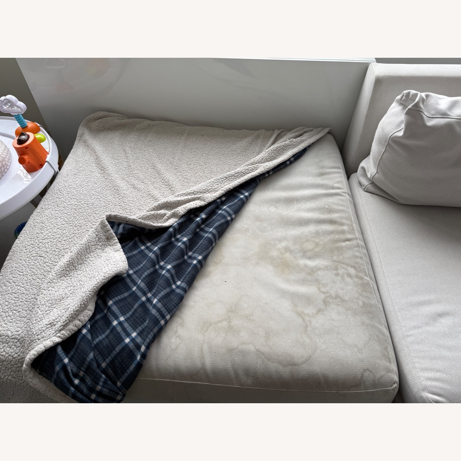 West Elm Andes White Fabric 3+ Seater Sofa - image-8