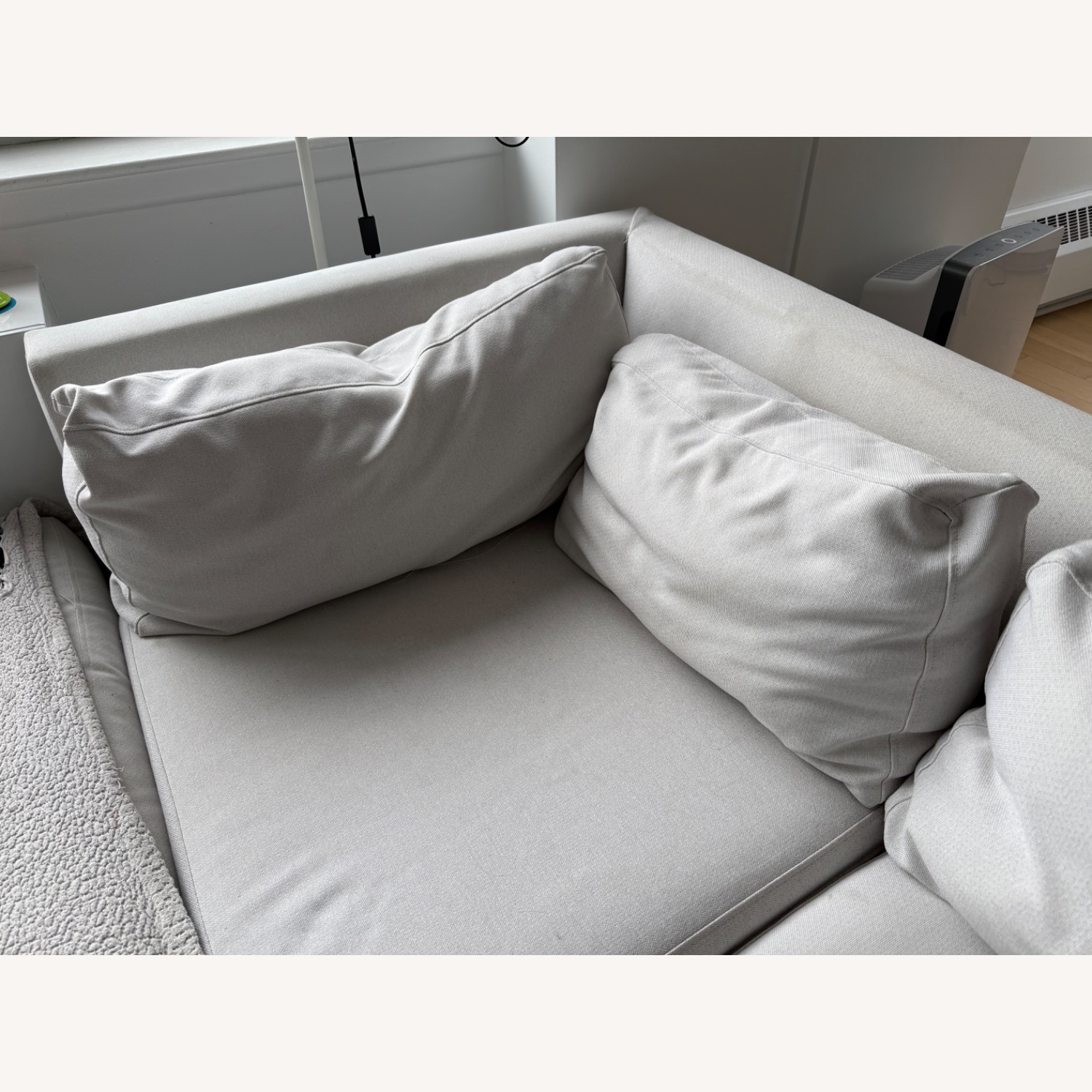 West Elm Andes White Fabric 3+ Seater Sofa - image-7