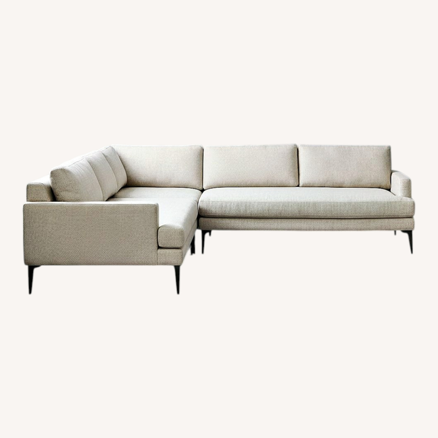 West Elm Andes White Fabric 3+ Seater Sofa - image-0