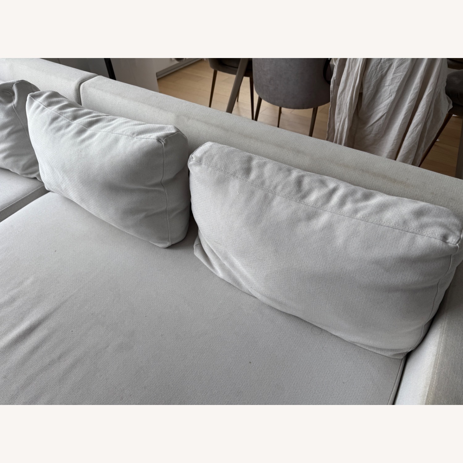 West Elm Andes White Fabric 3+ Seater Sofa - image-6