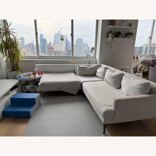 Used West Elm Andes White Fabric 3+ Seater Sofa for sale on AptDeco