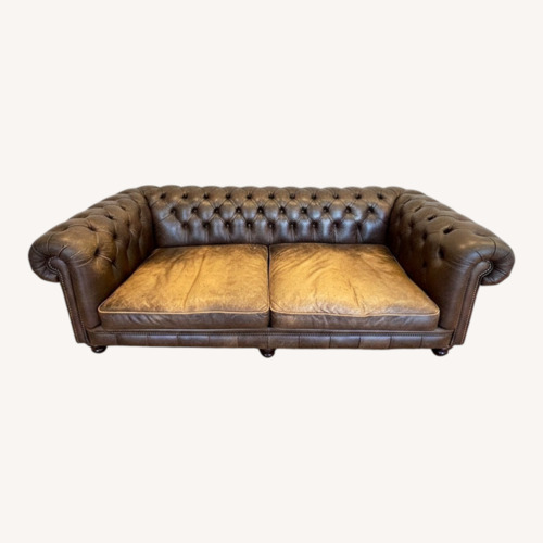 Used Chesterfield Couch - Texas Saloon Brown Leather for sale on AptDeco