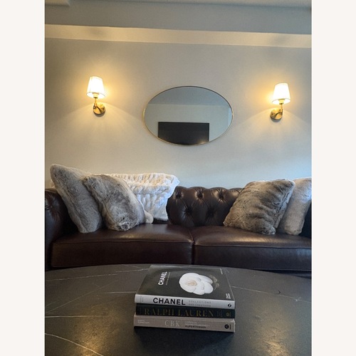 Used Pottery Barn Dark Brown Leather 3+ Seater Sofa for sale on AptDeco