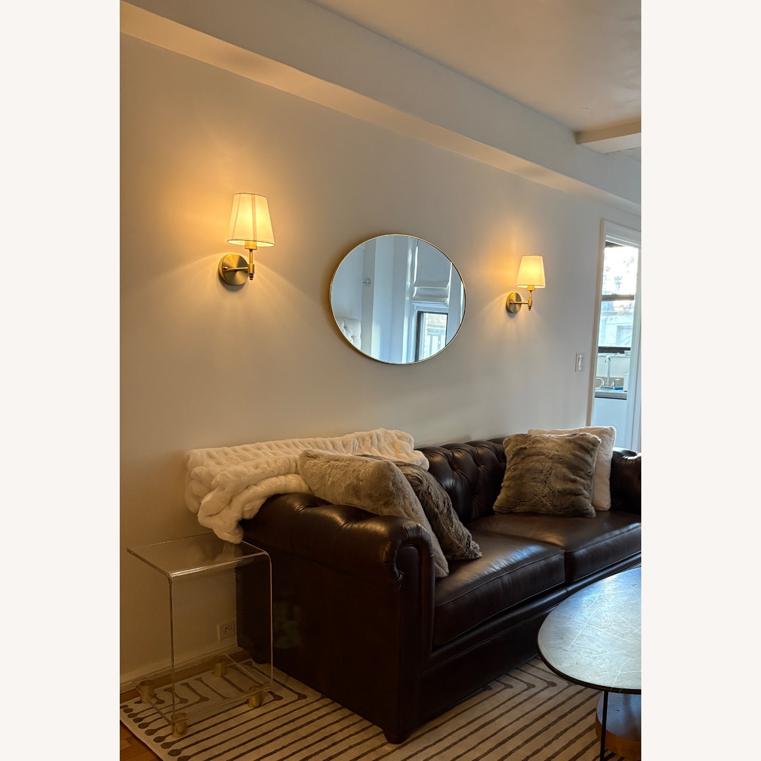 Pottery Barn Dark Brown Leather 3+ Seater Sofa - image-5