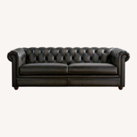 Pottery Barn Dark Brown Leather 3+ Seater Sofa