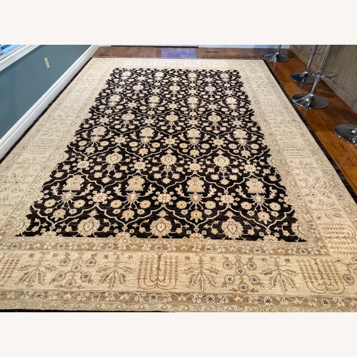 Used Black Wool Area Rug 10' x 14' for sale on AptDeco