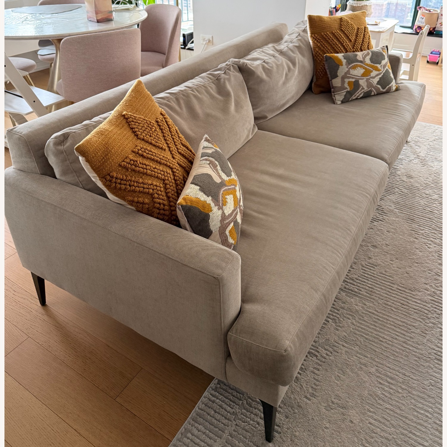 West Elm Andes Taupe Fabric 3 Seater Sofa - image-3