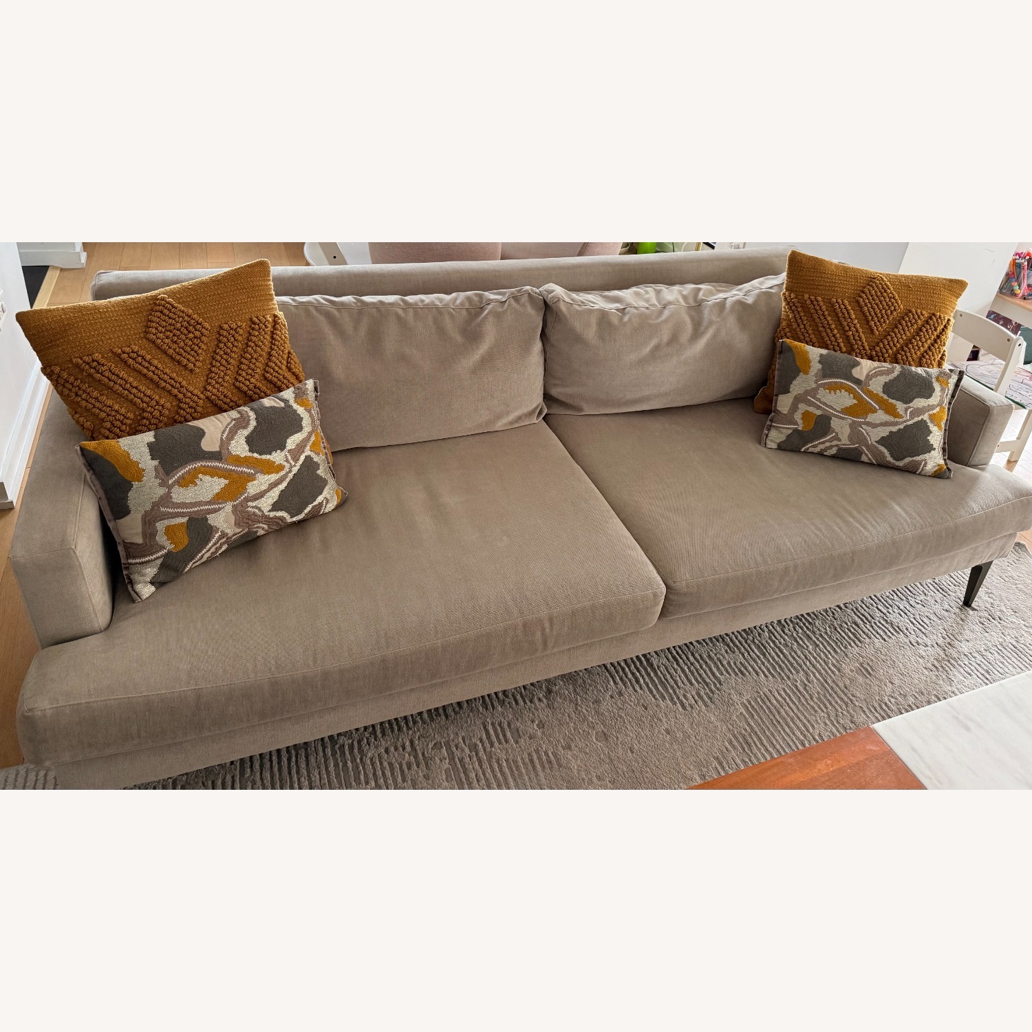 West Elm Andes Taupe Fabric 3 Seater Sofa - image-2