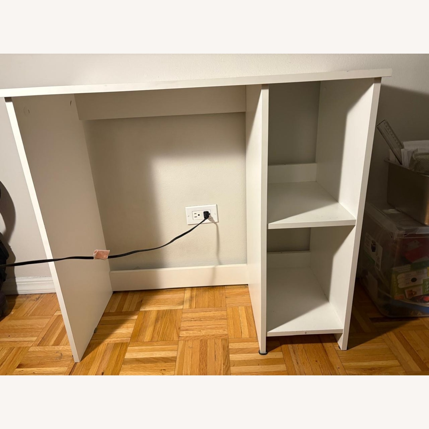 Tangkula White Desk with Shelves - image-2