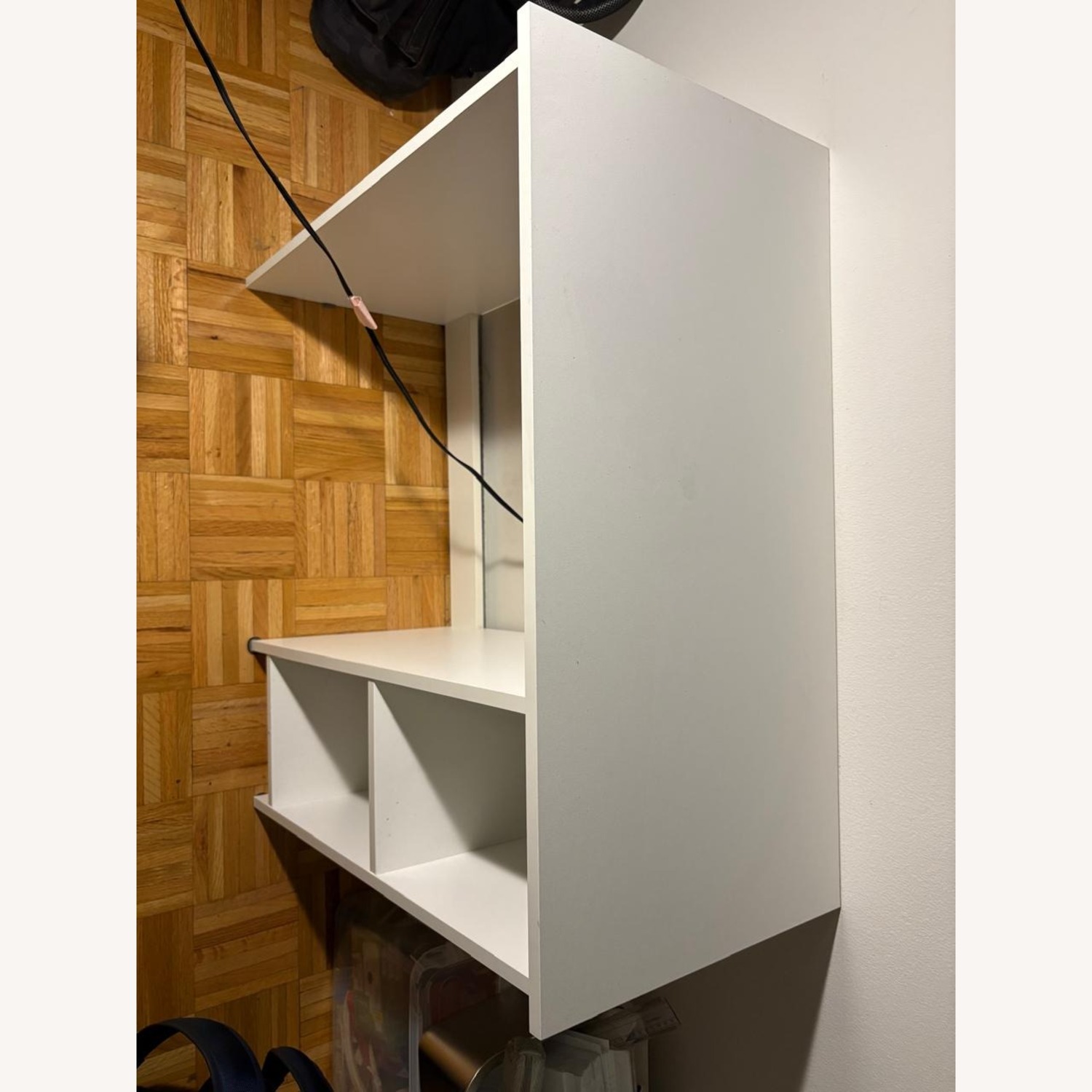 Tangkula White Desk with Shelves - image-1