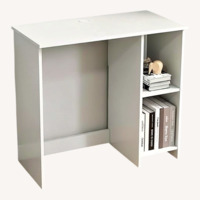 Tangkula White Desk with Shelves