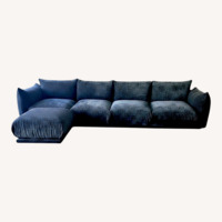 Blue Velvet 5 Piece Sectional