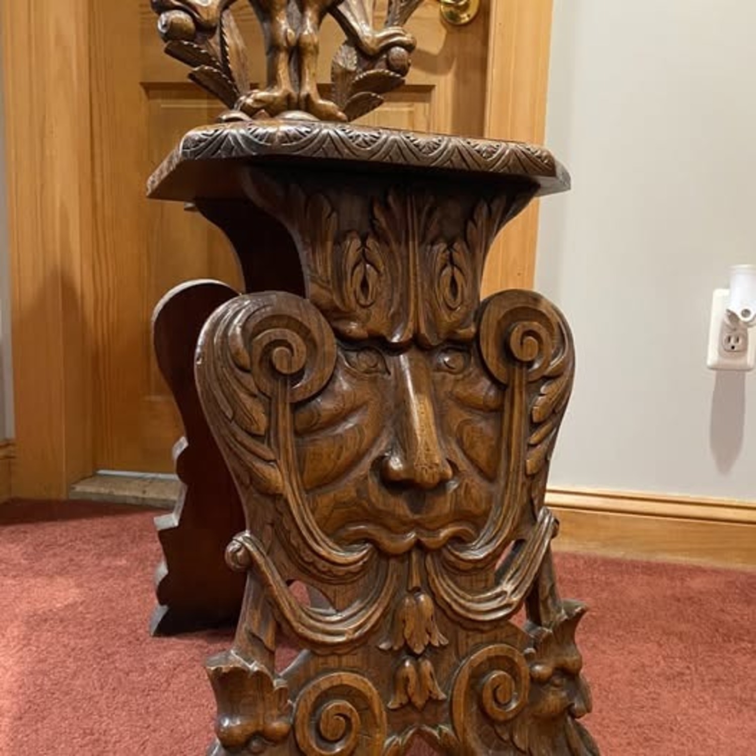 Antique Italian Renaissance Carved Sgabello Chairs - image-4