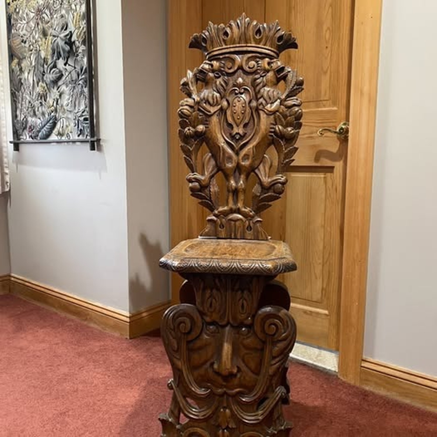 Antique Italian Renaissance Carved Sgabello Chairs - image-3