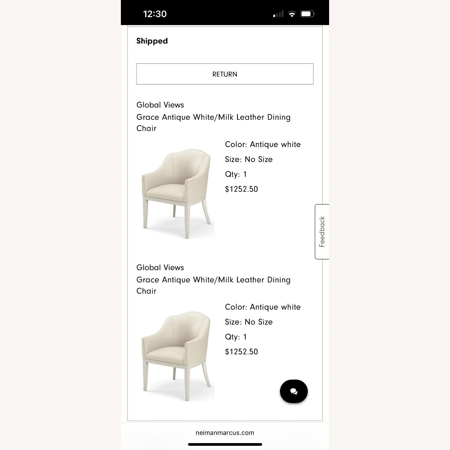 Two Cream Leather Dining Chairs - image-6