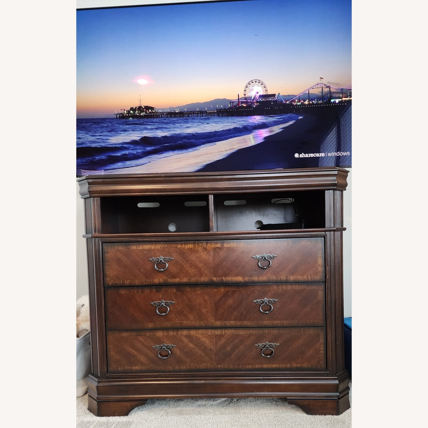 Dark Brown Wood Dresser / TV Rack - image-4
