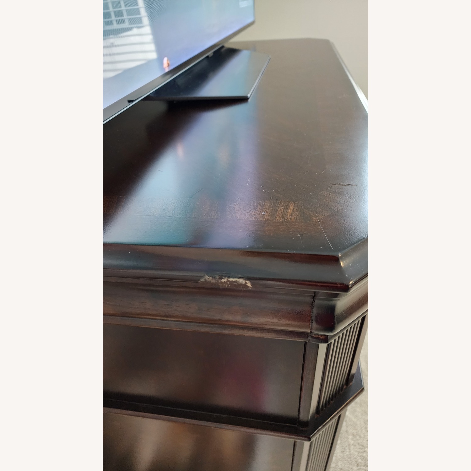 Dark Brown Wood Dresser / TV Rack - image-2