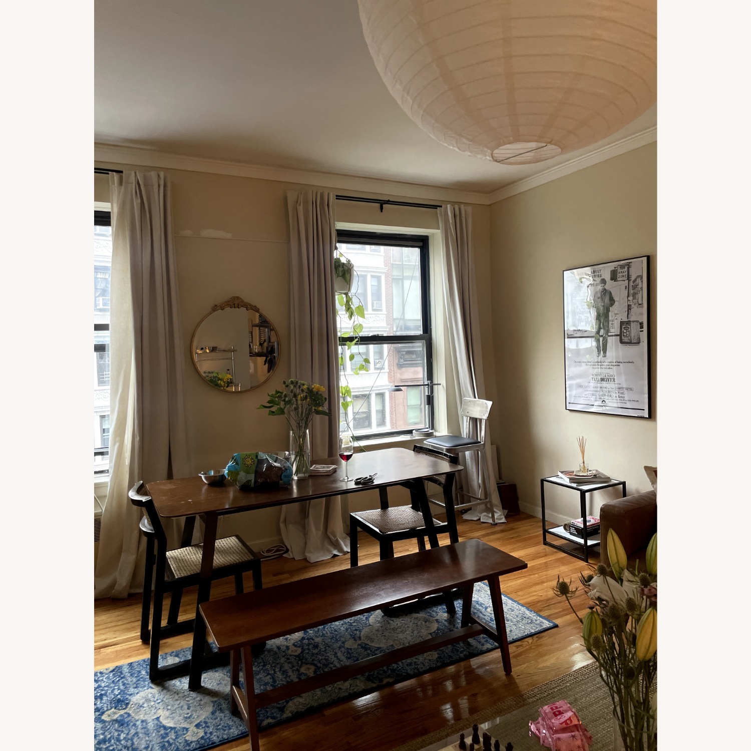 Dark Brown Wood Dining Table - image-1