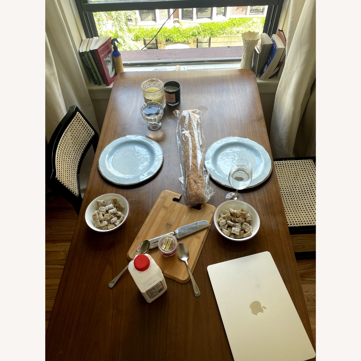 Dark Brown Wood Dining Table - image-4