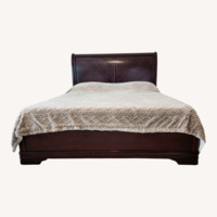 Ashley Furniture Dark Brown Wood King Sleigh Bed