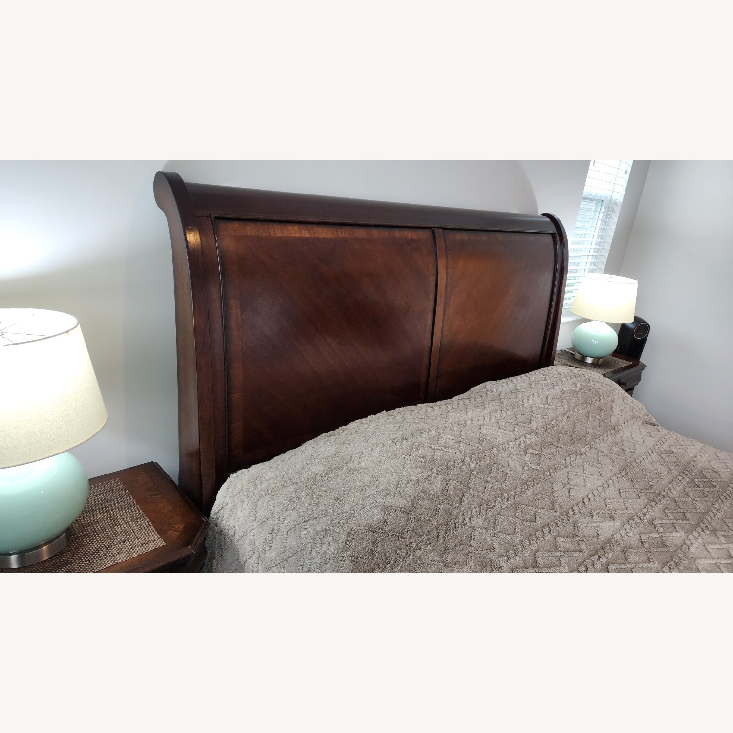 Ashley Furniture Dark Brown Wood King Sleigh Bed - image-10