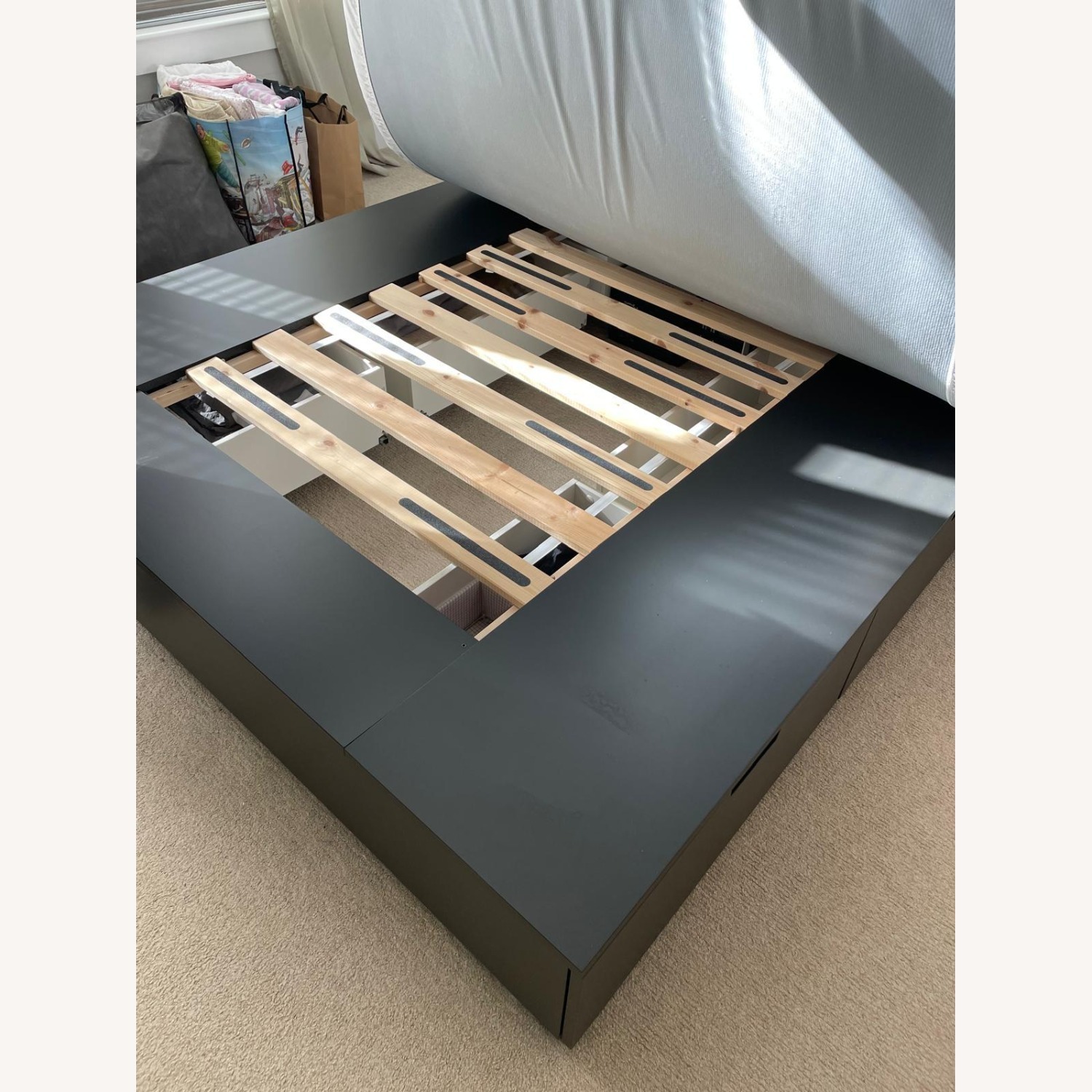 IKEA Nordli Black Wood Queen Bed - image-2