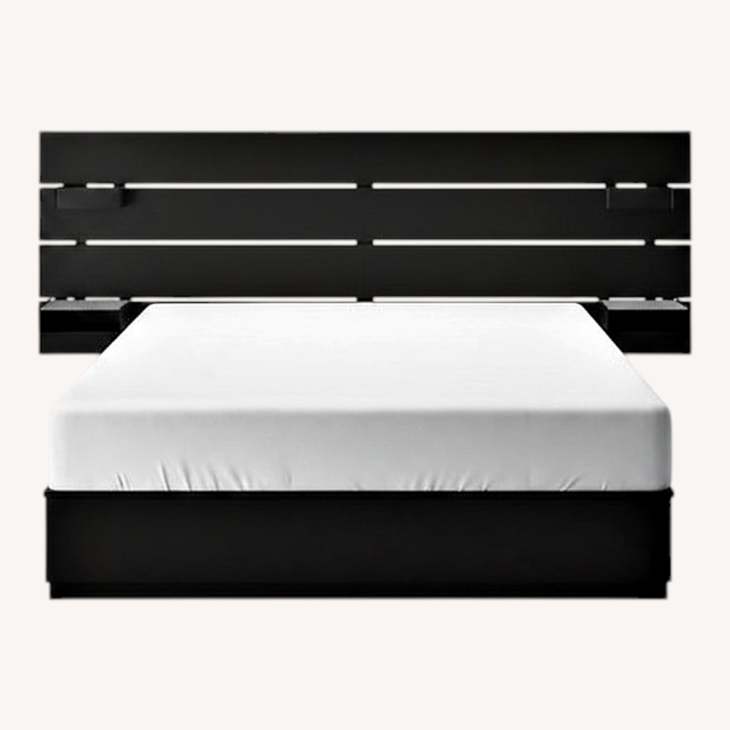 IKEA Nordli Black Wood Queen Bed - image-0
