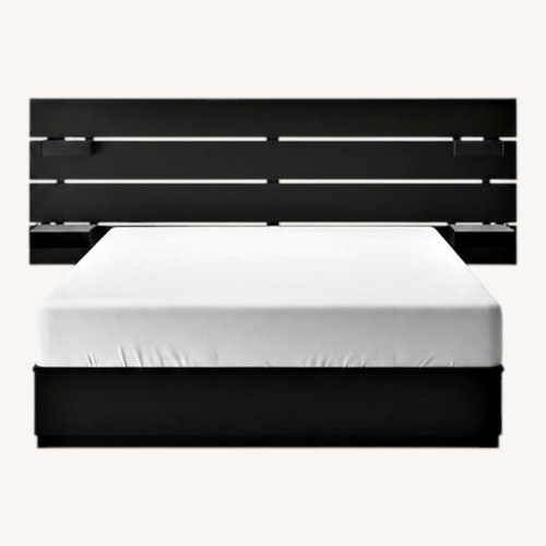 Used IKEA Nordli Black Wood Queen Bed for sale on AptDeco