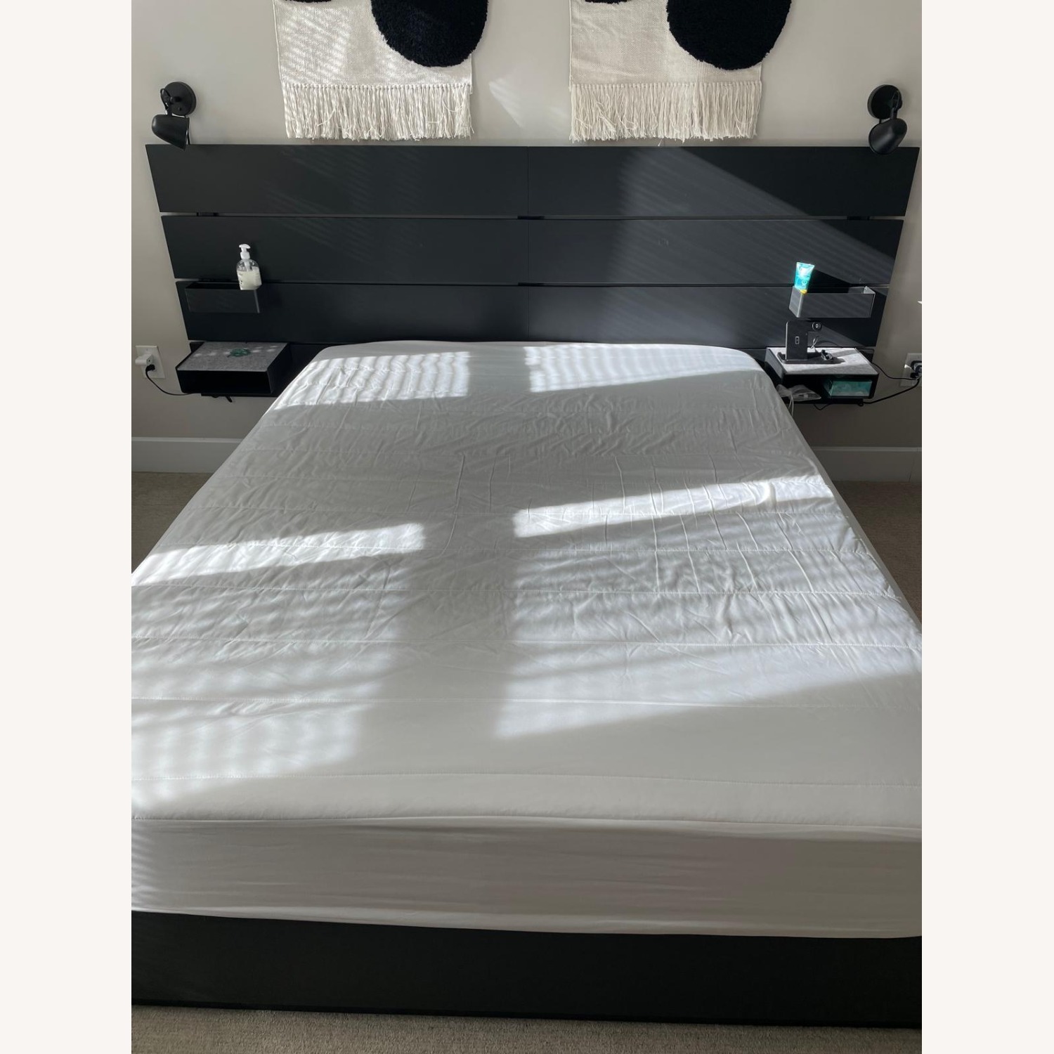 IKEA Nordli Black Wood Queen Bed - image-3