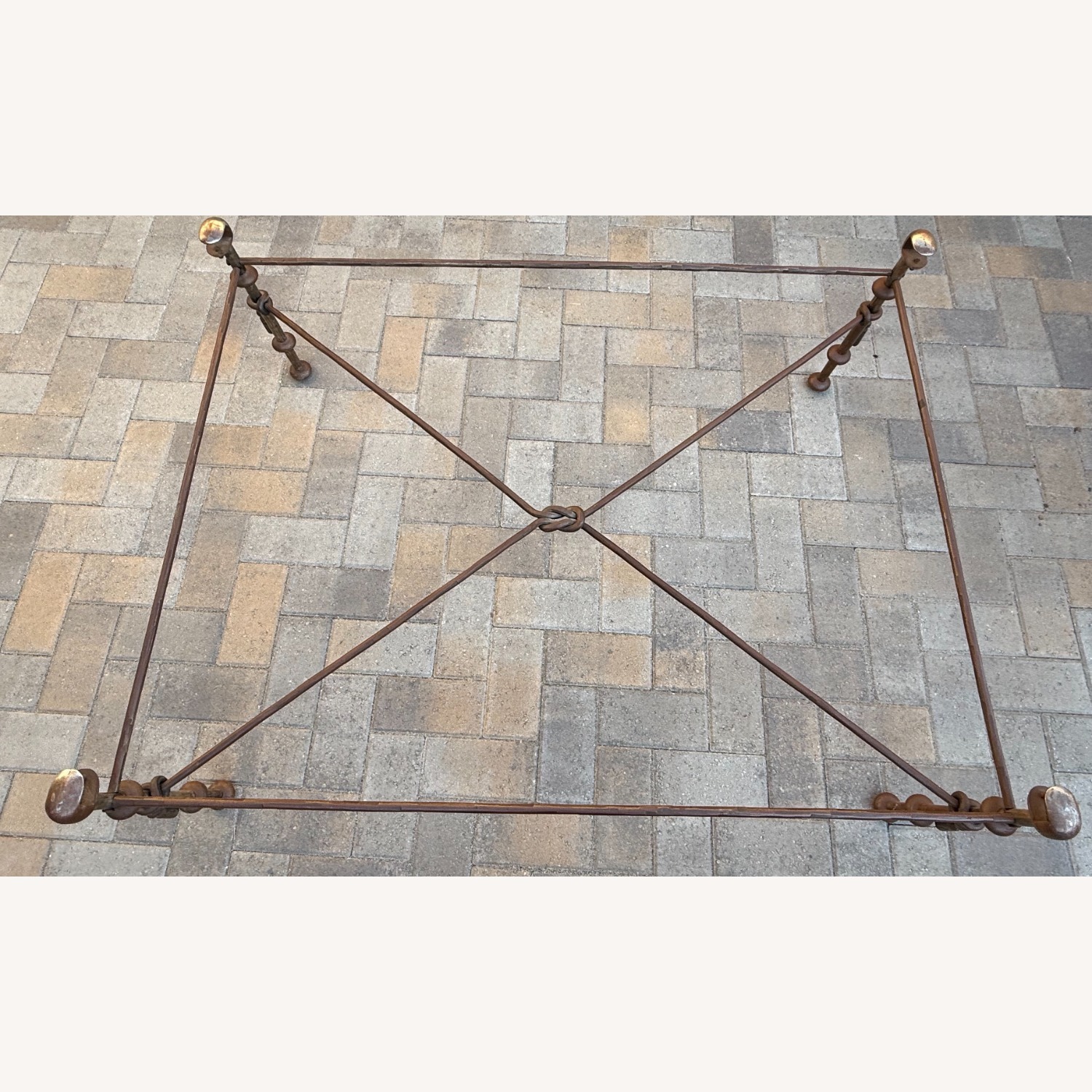 Glass Coffee Table with Metal Frame - image-1