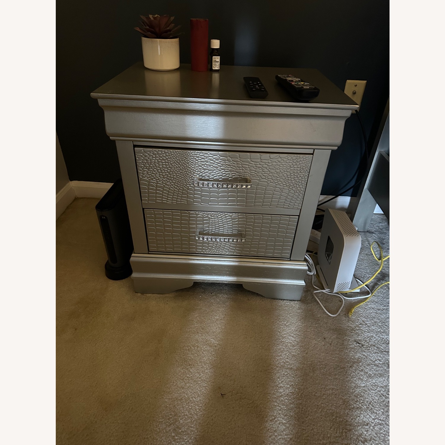 Dark Gray Wood Nightstands - image-2