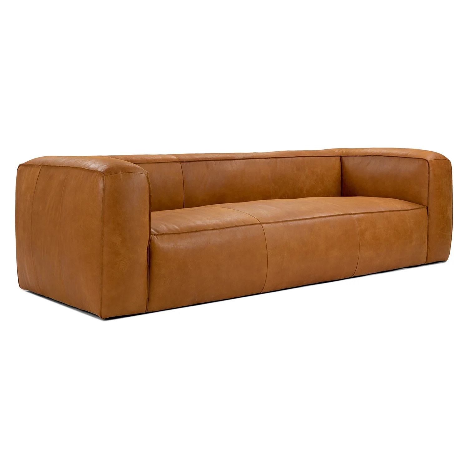 Article Cigar Dark Brown Leather 3+ Seater Sofa - image-6