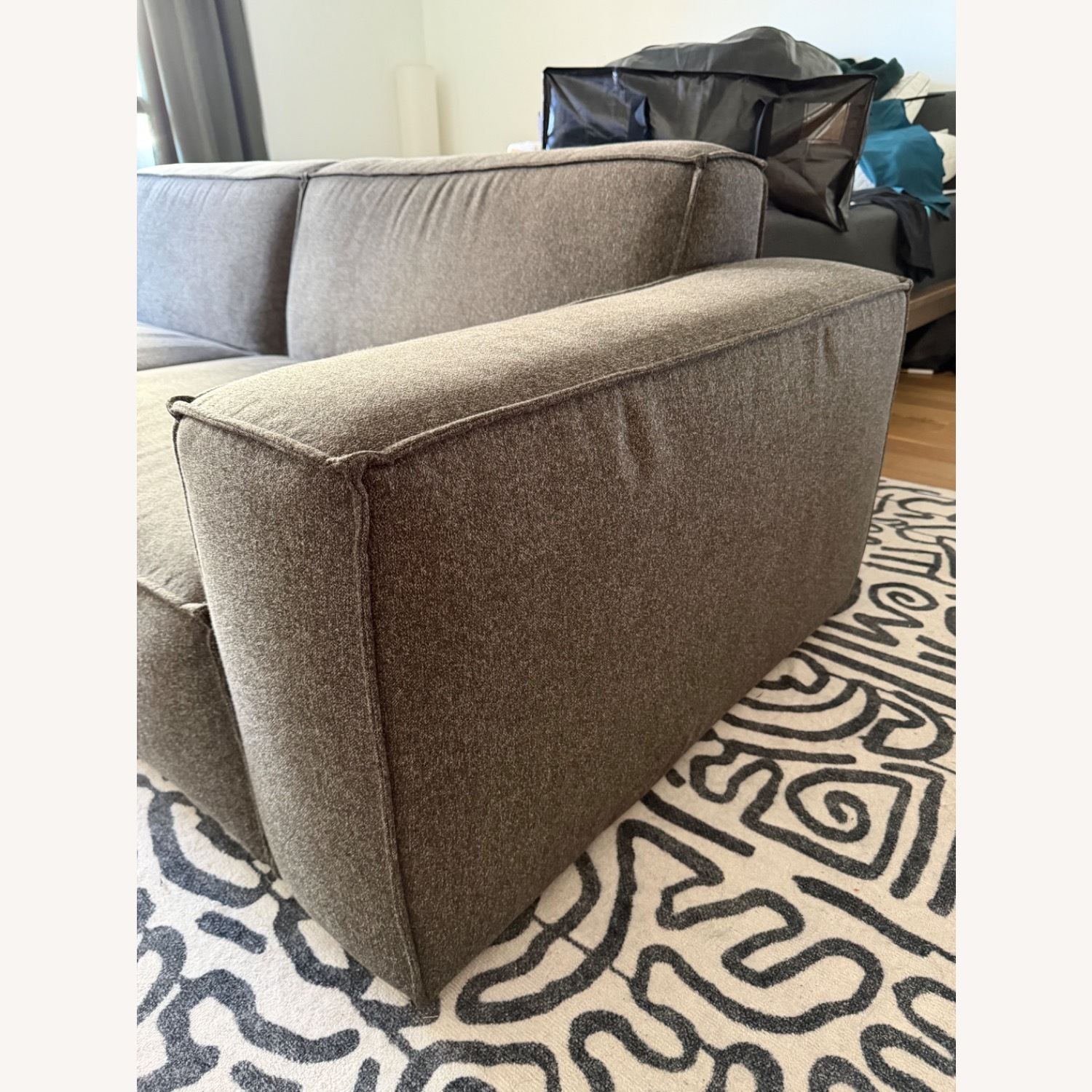 Dark Gray Fabric 2 Seater Sofa - image-5