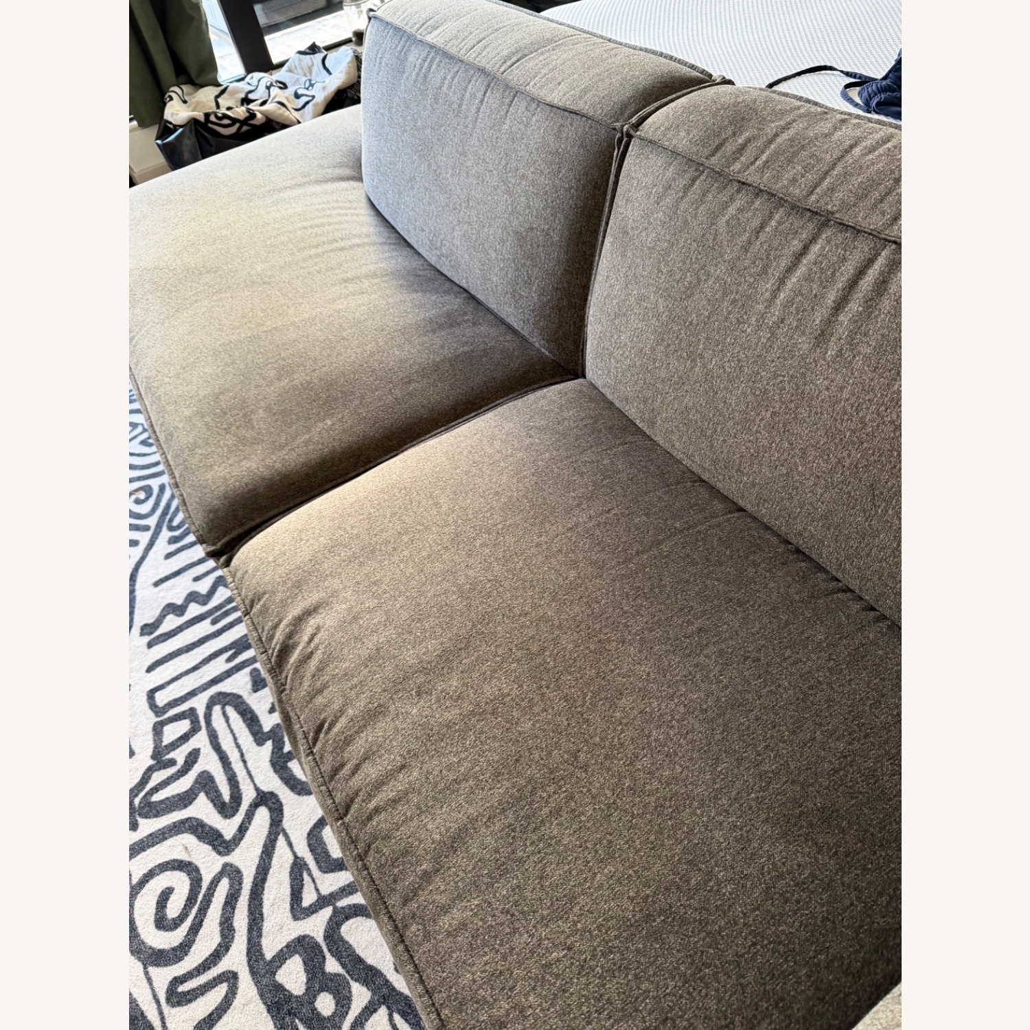 Dark Gray Fabric 2 Seater Sofa - image-1