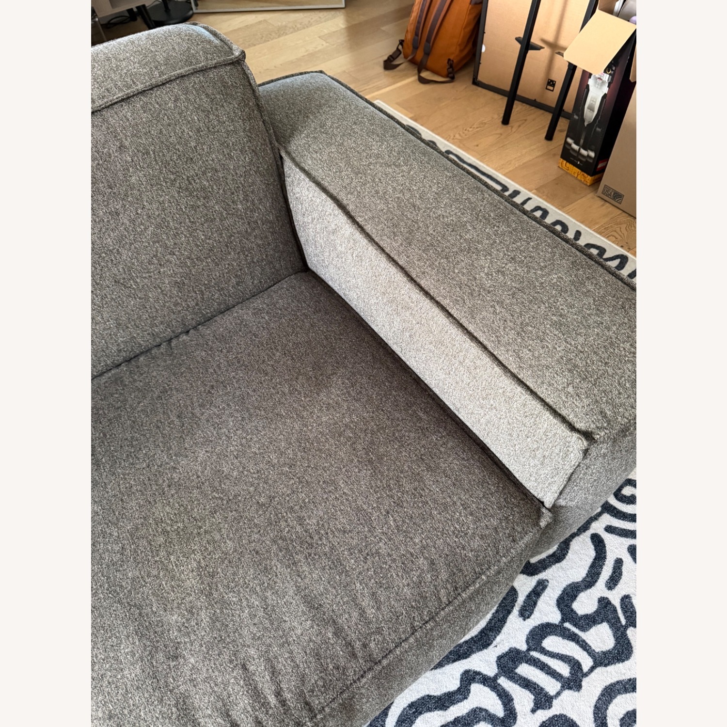 Dark Gray Fabric 2 Seater Sofa - image-4