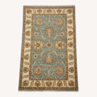 Natural Hand-Knotted Small  Rug 2.6' x 4.2'