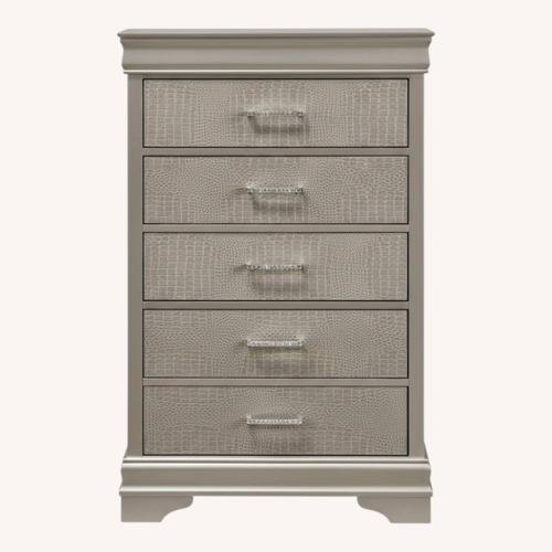 Used Dark Gray Leather Chest for sale on AptDeco