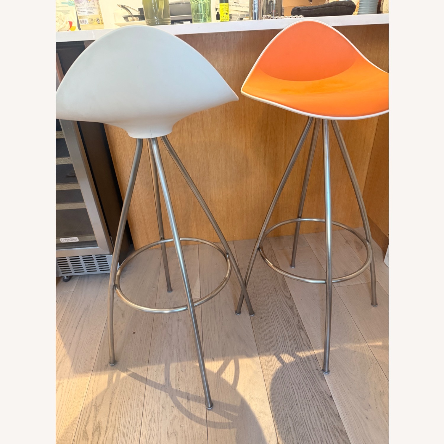 Onda Swivel STUA Orange Stainless Steel Stools - image-3