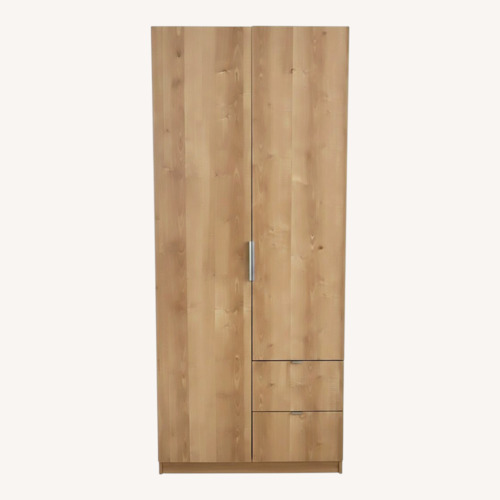 Used Modern Light Brown Wood Wardrobe for sale on AptDeco