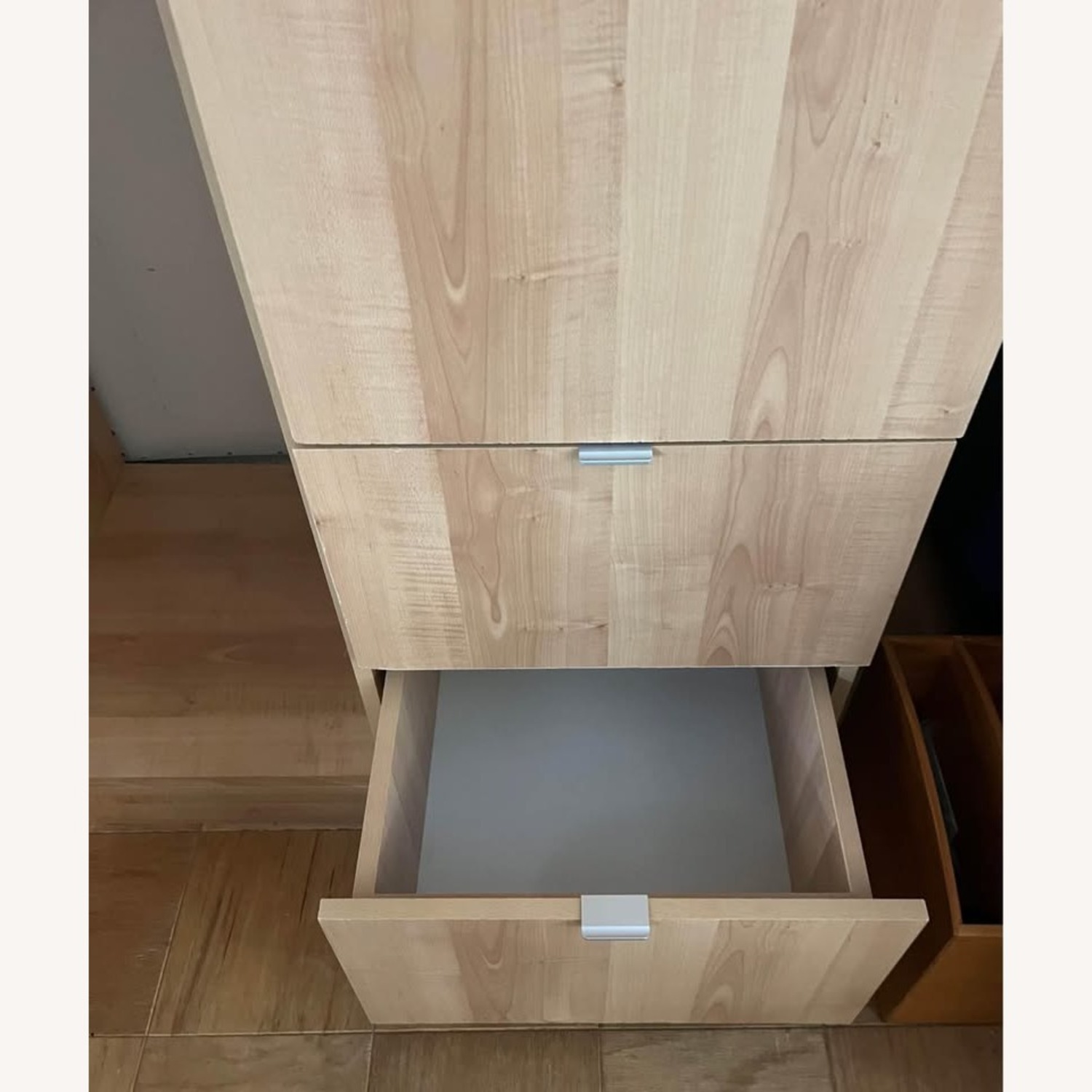 Modern Light Brown Wood Wardrobe - image-3