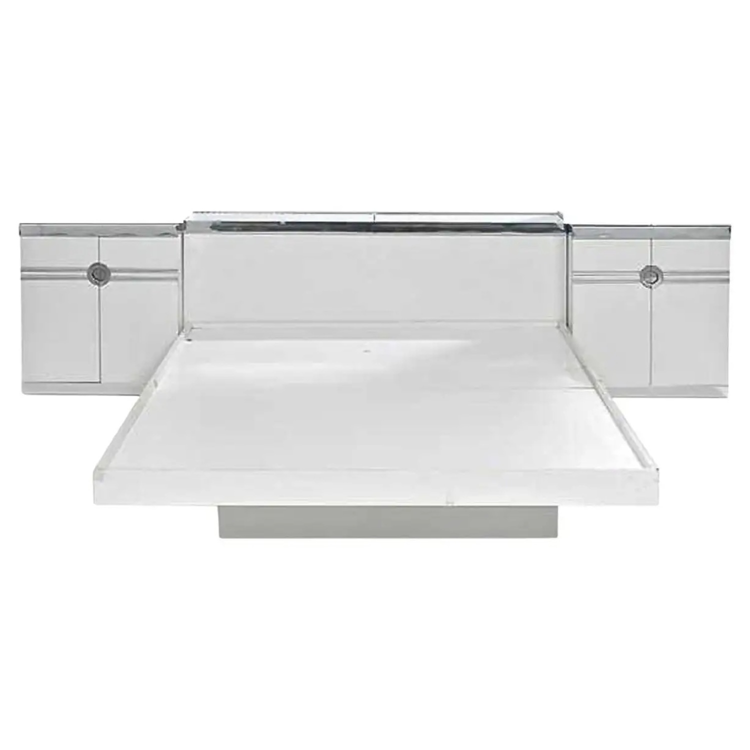 Pierre Cardin White Aluminum Queen Bed - image-5