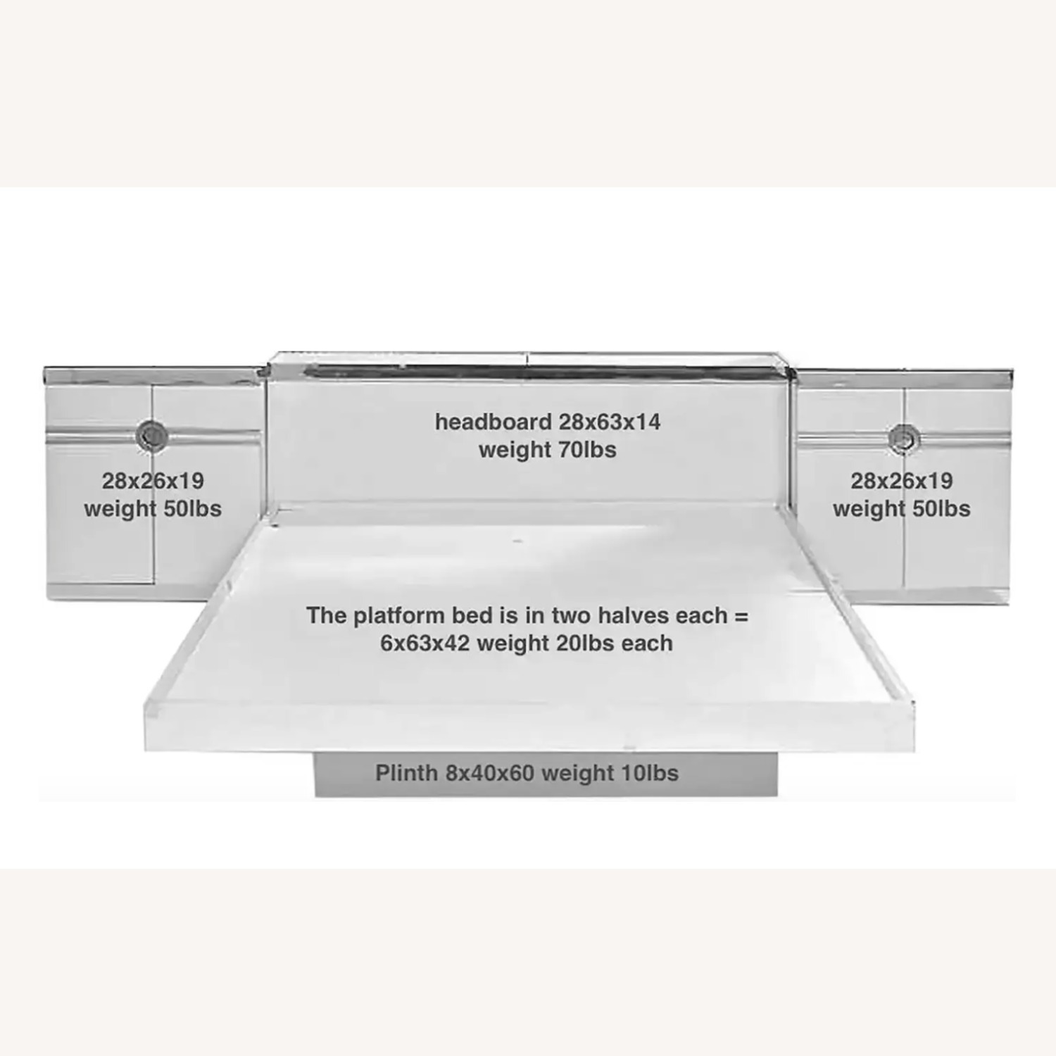 Pierre Cardin White Aluminum Queen Bed - image-4